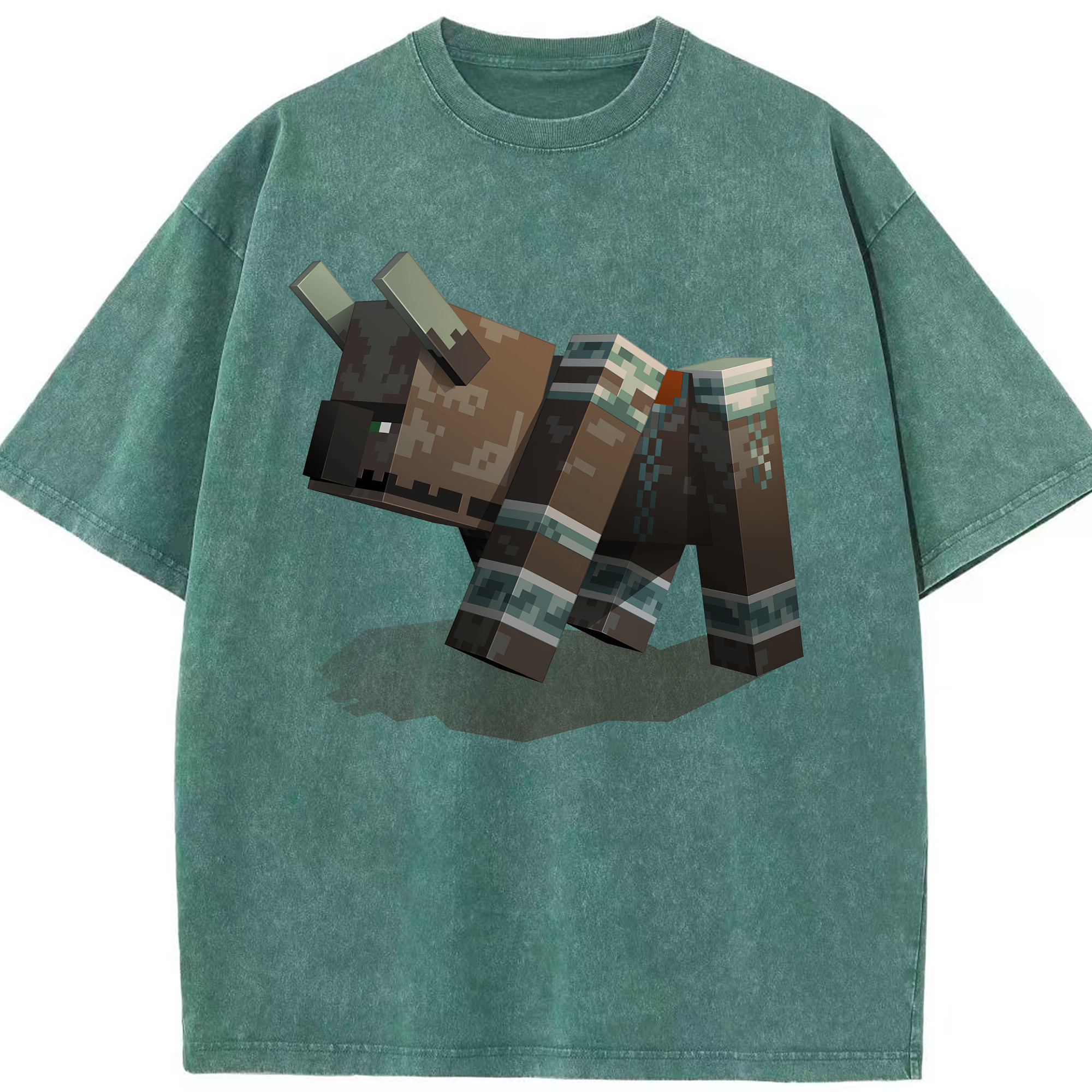 （画像用） マインクラフト ブロックの世界 Minecraft MC Block world 綿100% ヴィンテージ風 半袖Tシャツ（フロントプリント）
